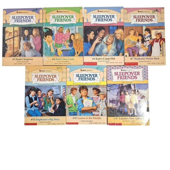 Scholastic Other - 7 Sleepover Friends Book Lot Susan Saunders #s 3 4 6 7 15 20 28 Vintage